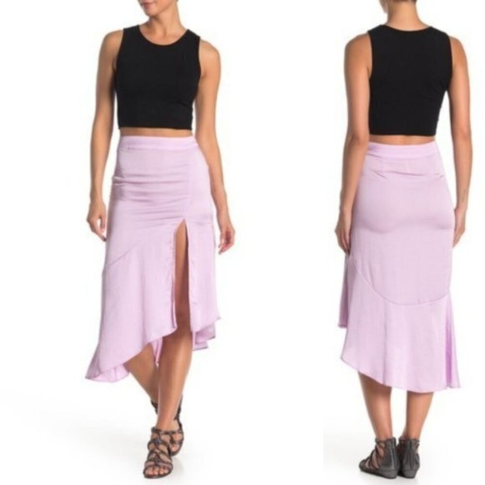 Free People Lola Asymmetrical Slit Skirt. 0